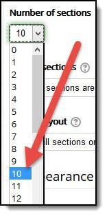 sections in the center column. To do so, click the Number of Sections drop-down menu and select the desired number. 5.
