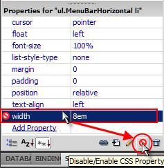 Number of Buttons Width of Each Button 7 14% 8 13% Text-Width Menu Items By disabling the width of the menu items (in the ul.