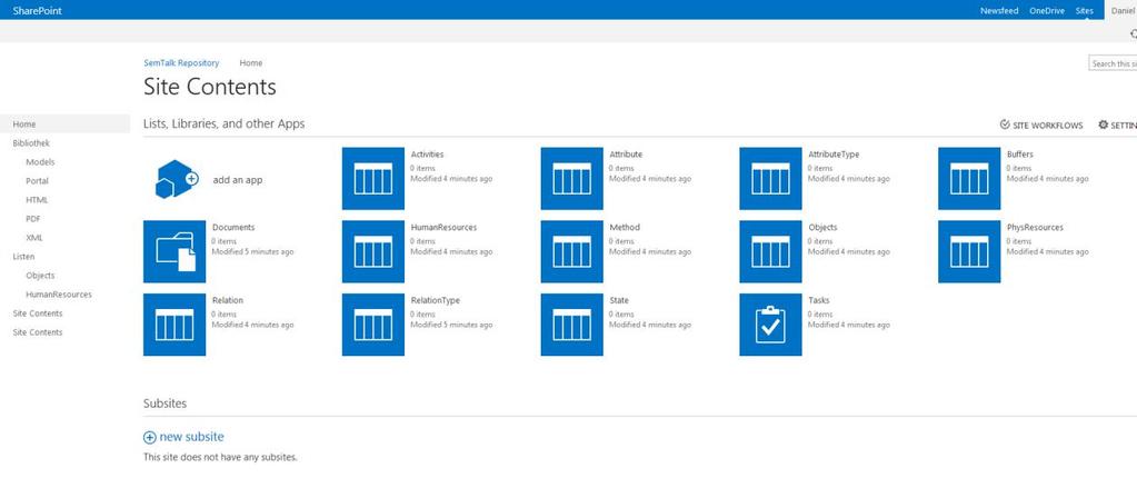 structure for SemTalk in SharePoint.