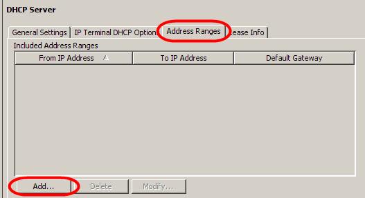 The BCM does not automatically create an address range of IP Addresses for allocation to DHCP clients.