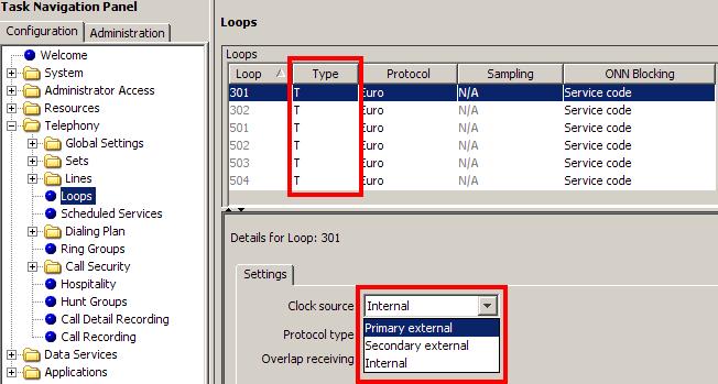 3. Select the Loop Type from the option box provided. 4. Configure the loops and clock source accordingly.
