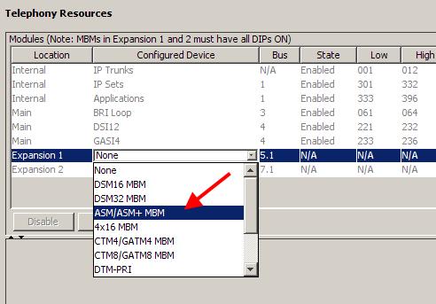 Double click in the Configured Device field and from the drop down list set it to ASM/ASM+