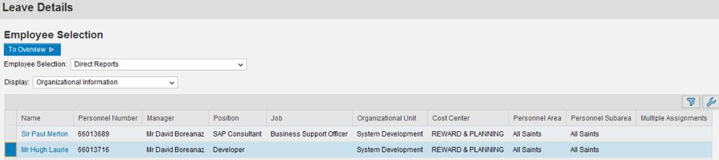 Create / Amend Absence allows you to report an absence on behalf of a member of the manager s team. Click on Create/Amend Absence.