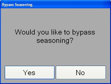 Only persons who are properly trained are allowed access. Entering this password after clicking bypass password will bypass the required seasoning or skip the seasoning process.
