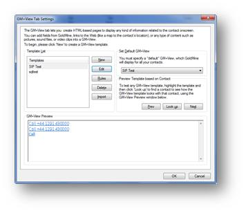Mitel Phone Manager When creating a template you will be provided with the Goldmine template editor, the first step should be to click the HTML editor button to change it to its HTML editing view