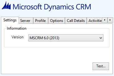 Settingsandversions The correct version of Dynamics CRM that is used needs to be selected from the