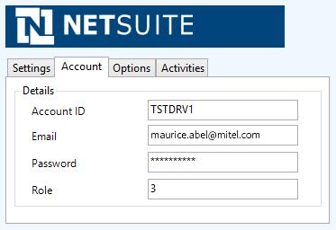 Mitel Phone Manager AccountID: This is the NetSuite CRM Account ID. This can be found from the within NetSuite.