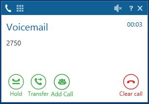 Mitel Phone Manager 4.1.3 Toaster The toaster window will appear whenever a call is in progress at your extension.