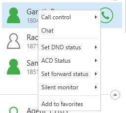 Mitel Phone Manager DeviceControl For each device there are actions that can be performed.