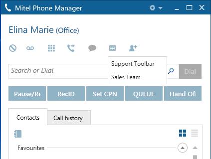 Mitel Phone Manager 5.2 Toolbars Overview Toolbars allow the application to be configured so that commonly performed actions can be performed at the touch of a button.