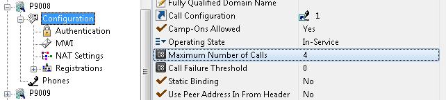 The number of maximum calls needs to be configured to 4 within the Mitel Database Programming as