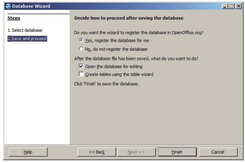 option Open an existing database file. Click Next.