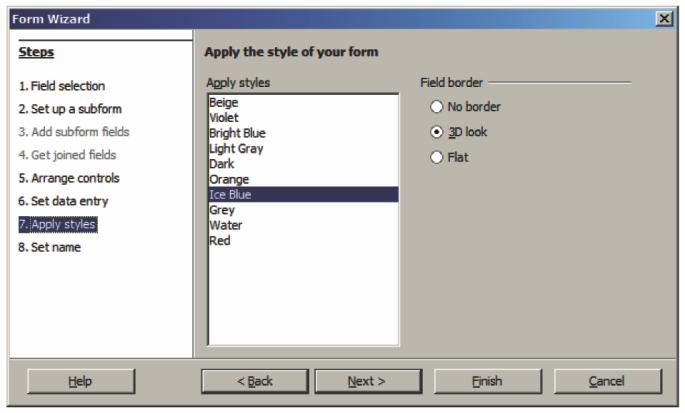 a style, click Next > Figure 17 A dialog box appears wherein you can select the