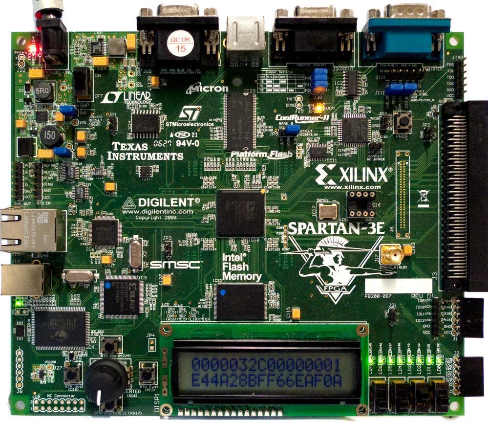 500k gate FPGA Chip Flash RAM DRAM VGA port Dot Matrix LCD (2x16) A rotary encoder