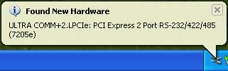 Hardware Installation Do not install the PCI Express board until the software has been successfully installed. The 7205e is shipped configured for RS-422 mode.