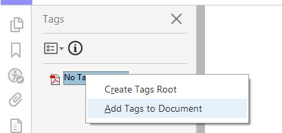 First, you need to determine whether your document is already tagged. This information is found in the File menu, under Properties. Select the Description tab, and check in the Advanced property set.