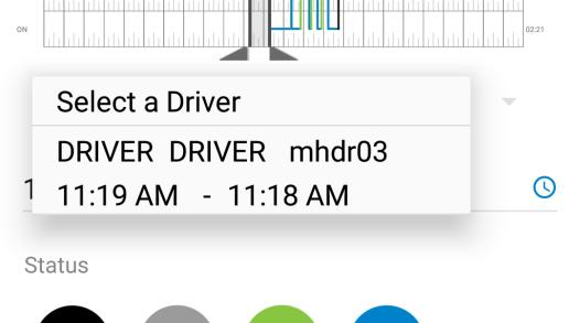 Tap Select a Driver. 3. Tap the co-driver s Driver ID. 4.
