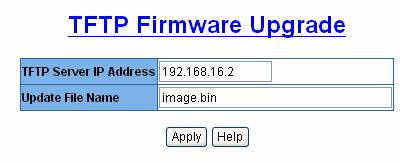 5.4. TFTP Firmware Upgrade It provides the functions allowing user to update the hub firmware.