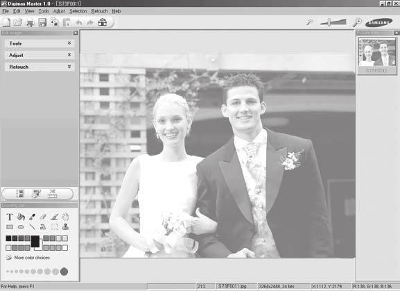 3 Media type selection menu : You can select image viewer, image edit and movie edit functions in this menu.