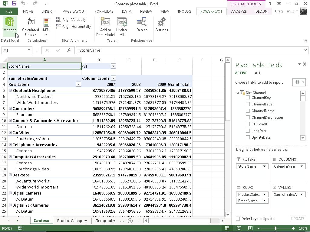 Using the PowerPivot and Power View Add-Ins 697 Figure 2-16: Opening the