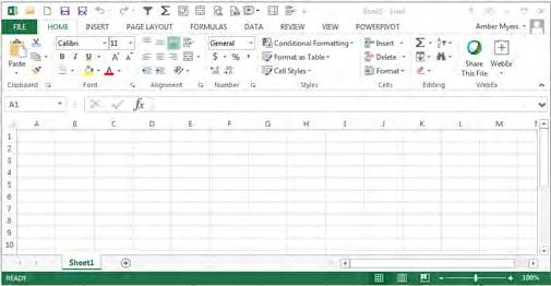 Excel Reference Guide Quick Access Toolbar Formula Bar File tab Ribbon Rows Columns Status Bar Worksheet Tabs Zoom Slider Keyboard Shortcuts Open Workbook <Ctrl> + < O > To Cell A1 <Ctrl> + <Home>