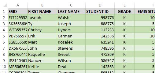 Want a quick AVERAGE, COUNT, or SUM of a column? Highlight the column that you would like this data on.