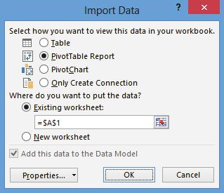 Select all the tables that you wish to use to create your PivotTable by clicking the boxes next to each one.