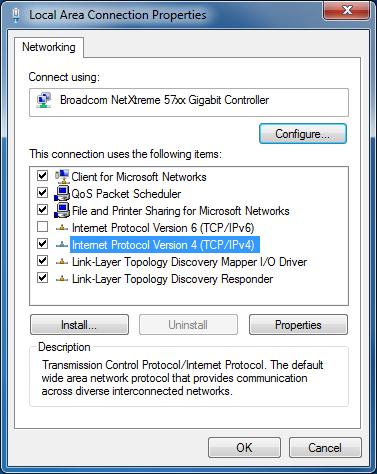 If Obtain an IP address automatically is selected, the IP address and subnet mask of the computer are not shown.