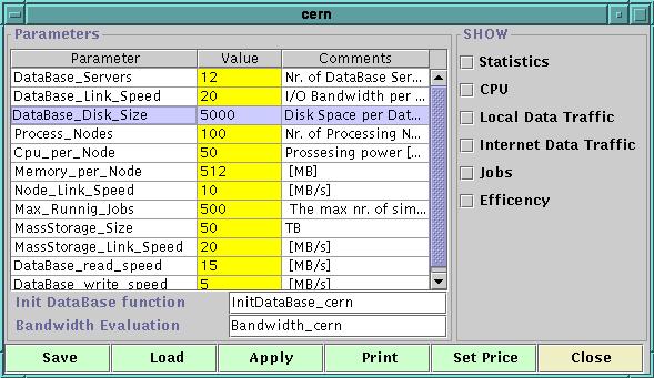 Figure 5: The GUI Frames used to define the system configuration and monitor output results 5 Presenting and Publishing the Results To facilitate publishing (storing) the simulation results, as well