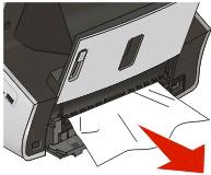 1 Press the duplex button and pull out the duplex unit. CAUTION POTENTIAL INJURY: The area behind the duplex cover has protruding ribs as part of the paper path.