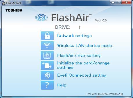 Step 2 Double-click the icon to start the FlashAir configuration software.