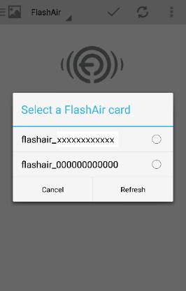 Step 5 When the Setup screen appears, enter the network name you want to see in the list of networks into the SSID field and the new password of the FlashAir into the Password field.