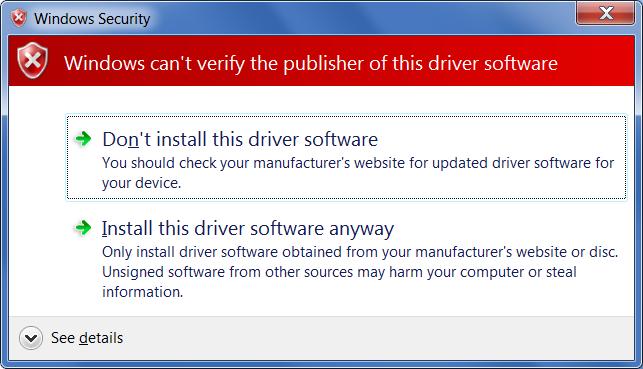 A warning message may appear Step #4 ST-Link Driver