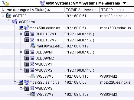 Farm - grouping of Physical Hosts 1 Physical Host 2 Virtual Machine 2 Operating System/Agent 2 Refer to Figure 42 VMM Agent Discovery on page 31 for an example of the hierarchical view.