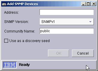 Figure 8 Add SNMP Device Finally, the SNMP Device can be added to IBM Director using the Command Line Interface.