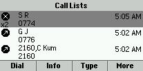 To view your Recent Calls list:» From Home view, select Directories > Recent Calls. The Recent Call list displays, as shown next.