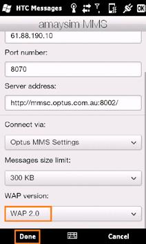 24. Send an MMS to yourself to test your connection. This will also set up your MMS profile on the Optus Network.