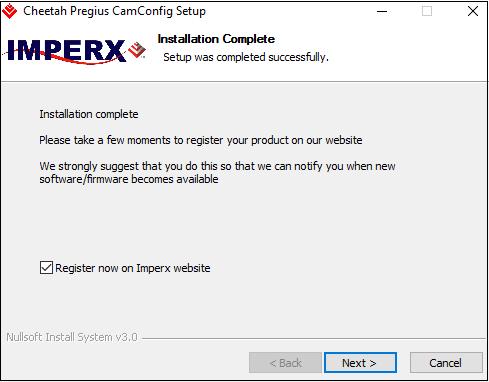 5. On the Installation Complete screen, select the check box to register your software and