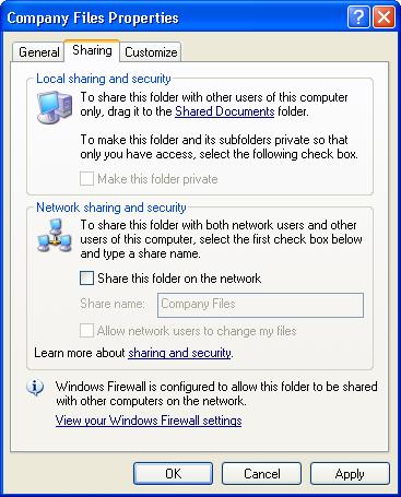 File Sharing is enabled are slightly different. Right-click the folder and select the Sharing tab to see the dialog shown in Figure 3.