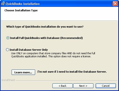 Chapter 6: Installing on a Network Data File Server When you select More Than One User in the wizard window, you have two choices for the software installation on the data file server, as seen in
