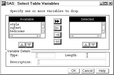 FSVIEW Procedure Windows 4 Selecting Variables for FSVIEW Operations 131 TOP scrolls upward until the first variable-definition line is displayed.