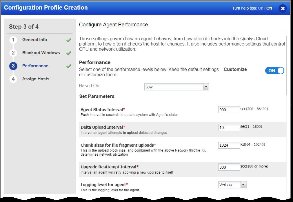 Updated Configuration Profile UI The first section in the