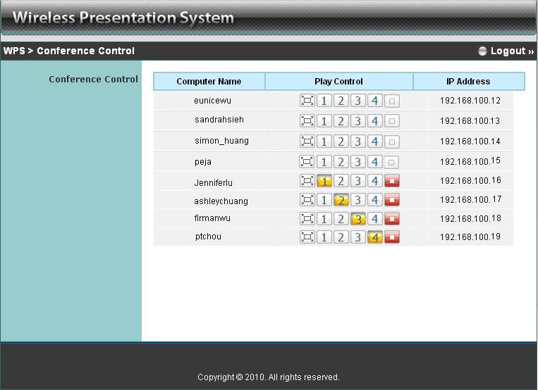 4) After login, you can see a User List on the screen which indicates all of users connected to WPS box.