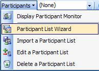 First choose Participants from the TurningPoint toolbar: Then choose Participant List Wizard You can give your list a descriptive name or use the