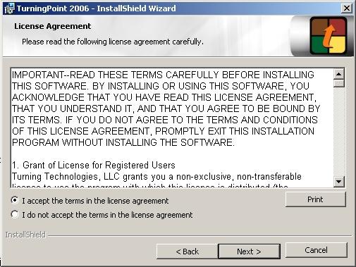 Click NEXT At the license agreement window, choose I