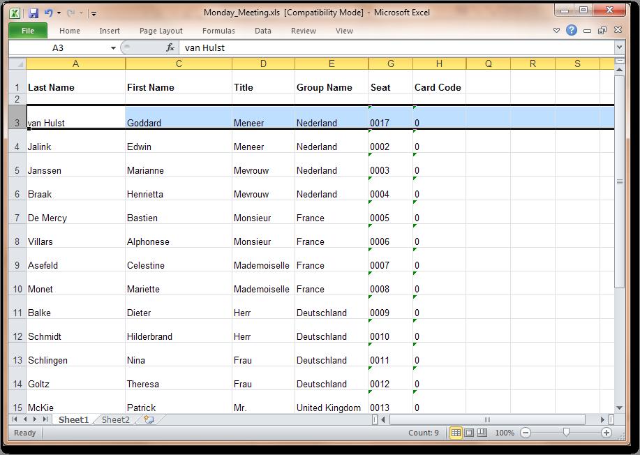 PRE-MEETING MANAGER - Meeting and Voting preperation in Excel - Features: Preparing meetings for the DCN-SW software made easy by preparing meetings in an Excel document.