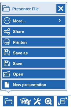 How to save your presentation Step 1: Select the File icon on the file toolbar.