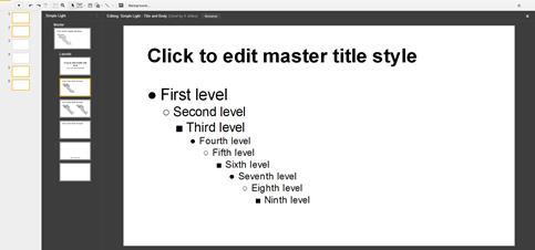Multimedia Essentials - Lessn 1: Using Presentatin Sftware 1-24 Pint ut that yu can edit the master slide as well as each individual slide layut.