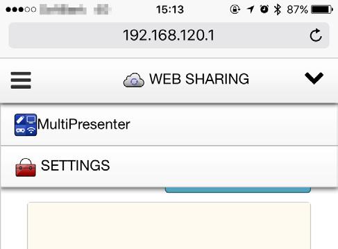 ADDITIONAL EXPLANATIONS Using the MultiPresenter application to display the web