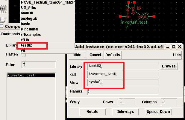Make a symbol (continued) On the schematic, click Design Create Cellview From Cellview.